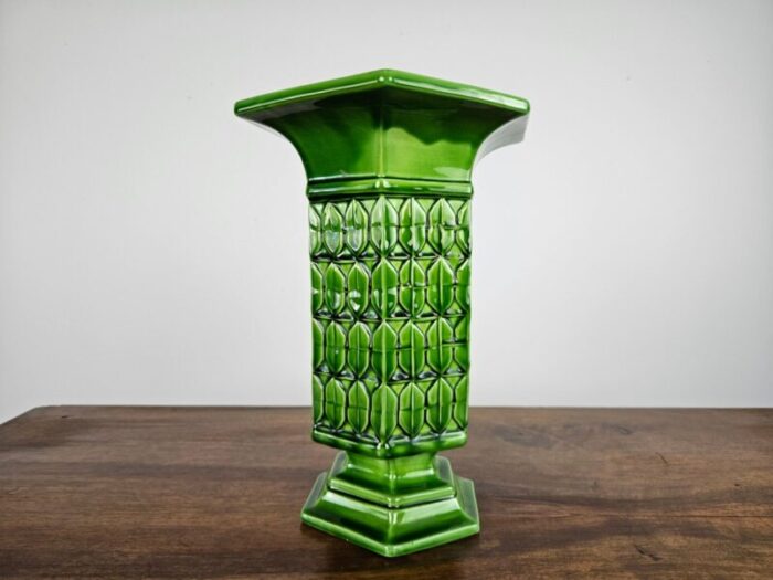 green ceramic vase from bassano italy 1980s 4