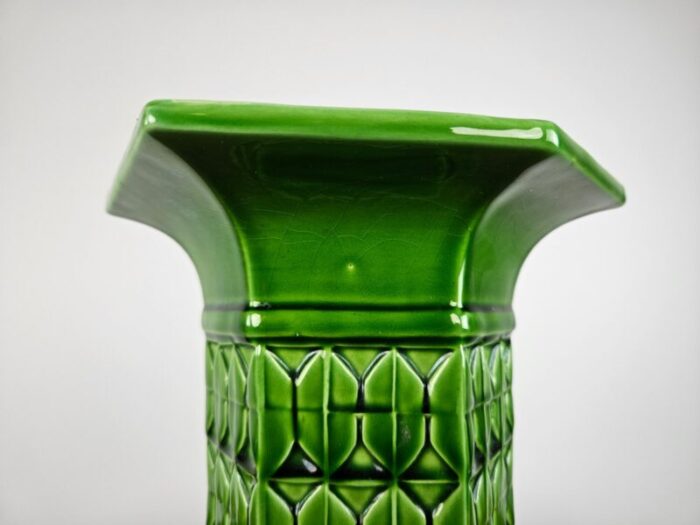 green ceramic vase from bassano italy 1980s 5