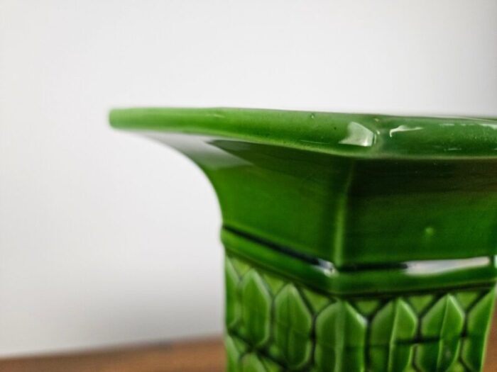 green ceramic vase from bassano italy 1980s 9