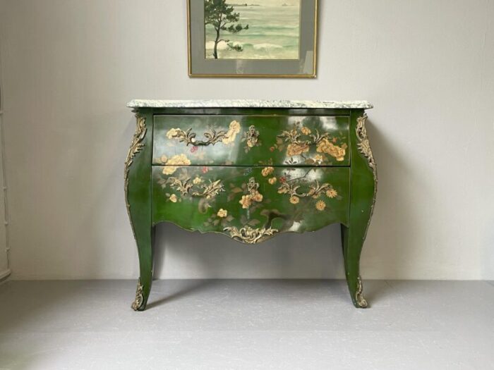 green commode with white top 2810