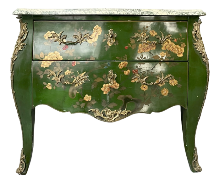 green commode with white top 4849