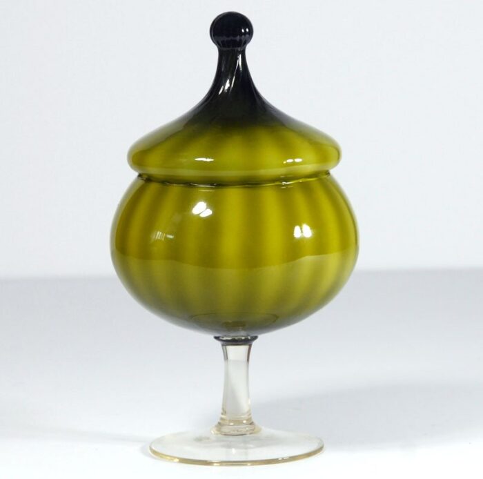 green glass dish from empoli 1960s 6