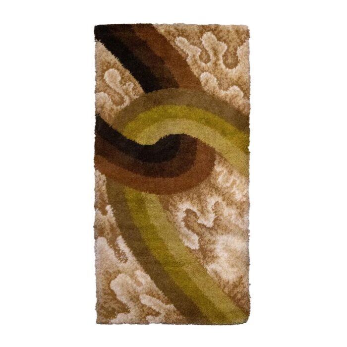 green space age rings rug 1970s 7735