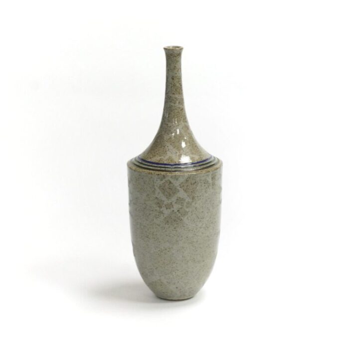 grey ceramic bottle vase from horst gobbels 1990s 3324