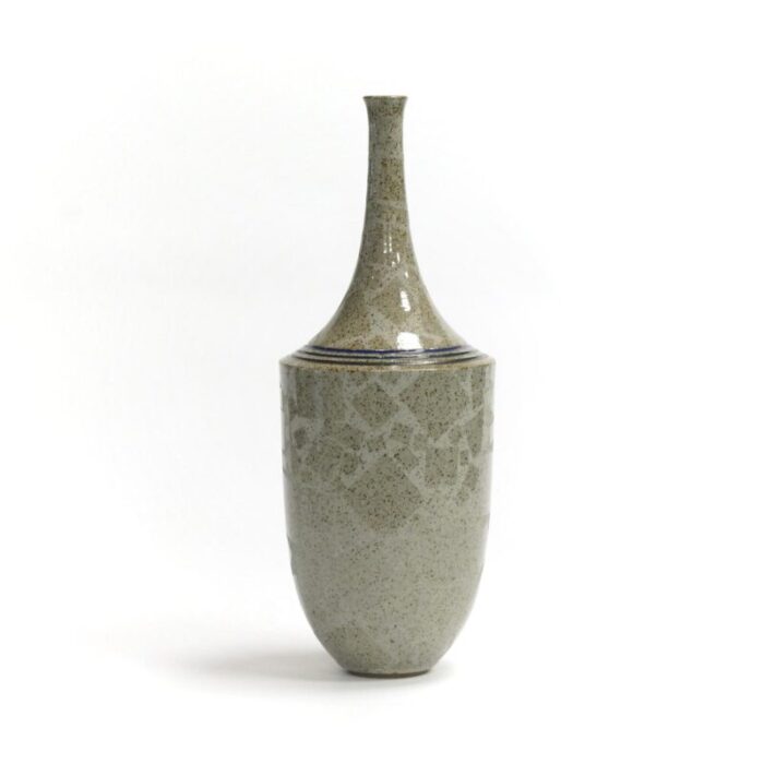 grey ceramic bottle vase from horst gobbels 1990s 6525