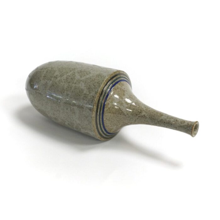 grey ceramic bottle vase from horst gobbels 1990s 8612