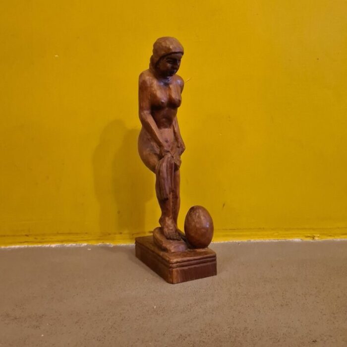 haitian carved wooden statue by andre lafontant 1979 1