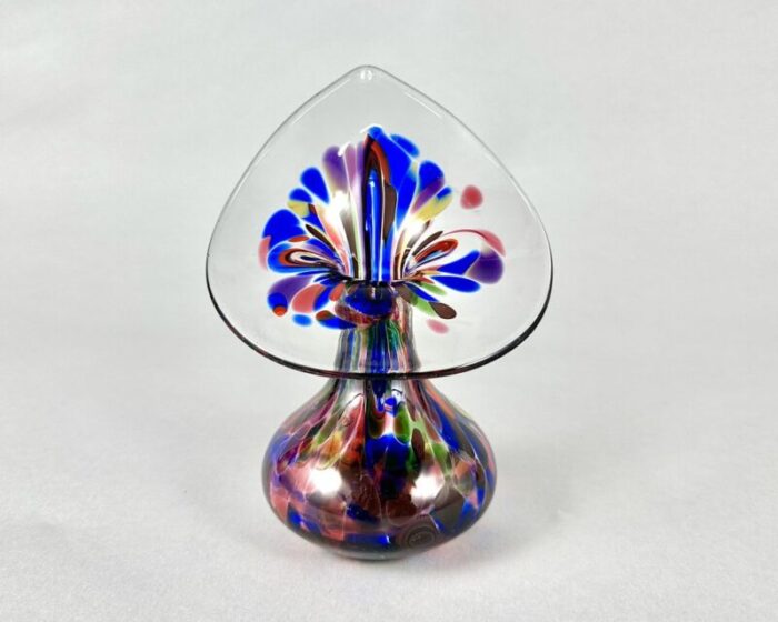 hand blown multi color vase from glasblaeserei heimbach germany 1