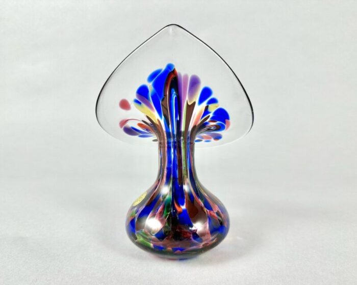 hand blown multi color vase from glasblaeserei heimbach germany 2