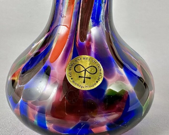 hand blown multi color vase from glasblaeserei heimbach germany 6