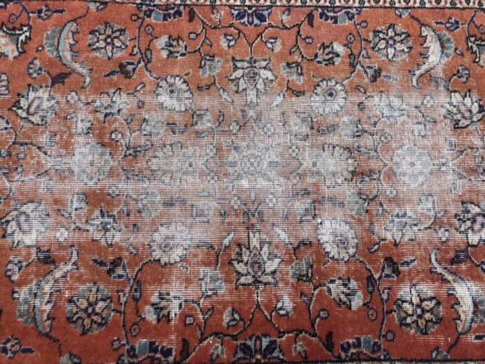 handmade anatolian rug with flowers 1970s 0525