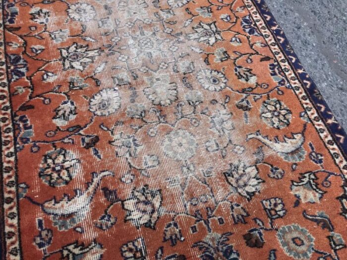 handmade anatolian rug with flowers 1970s 0972