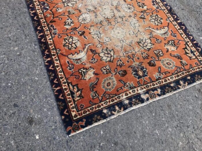 handmade anatolian rug with flowers 1970s 3095