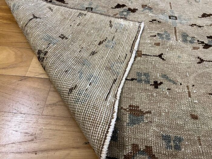 handmade aztec muted bohemian rug 1980s 2871