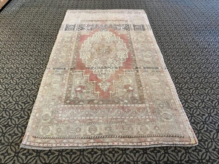 handmade pastel neutral cappadocia rug 1980s 5984