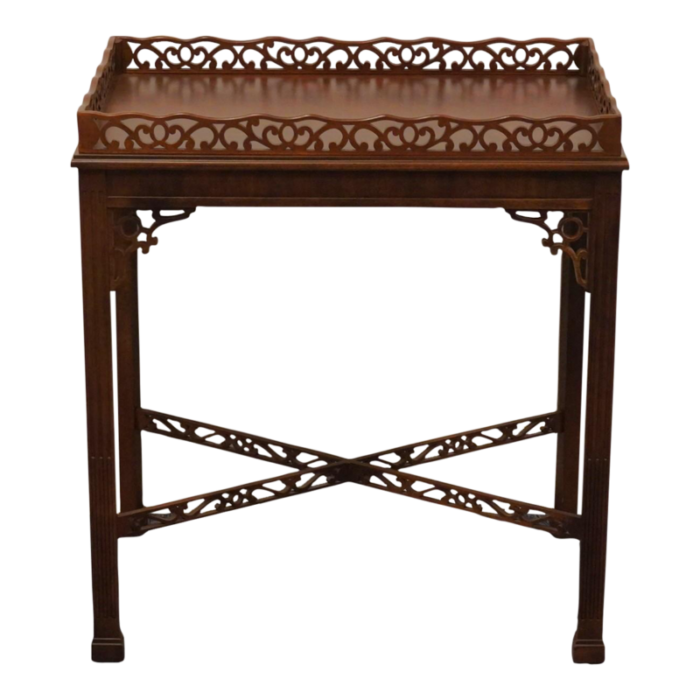 heritage furniture heirloom collection bookmatched flame mahogany traditional style 29x18 accent end tea table 5562