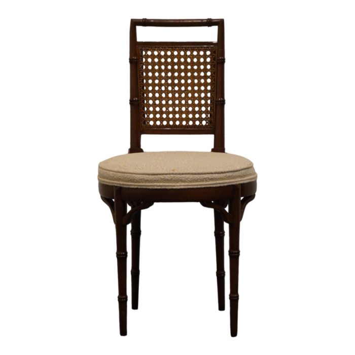 hickory furniture asian inspired faux bamboo cane back side chair w round seat 8297