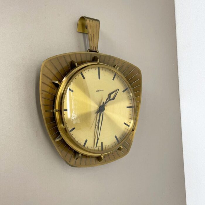 hollywood regency german brass wall clock from atlanta kienzle 1950s 2