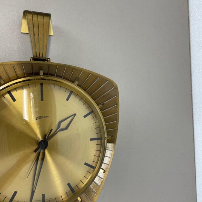 hollywood regency german brass wall clock from atlanta kienzle 1950s 5