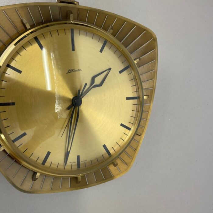 hollywood regency german brass wall clock from atlanta kienzle 1950s 6