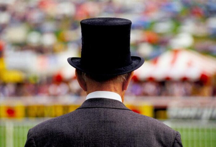 homer sykes top hat epsom derby england 1995 print 2142