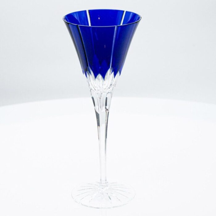 hungarian blue ajka crystal glasses 1960 set of 6 6