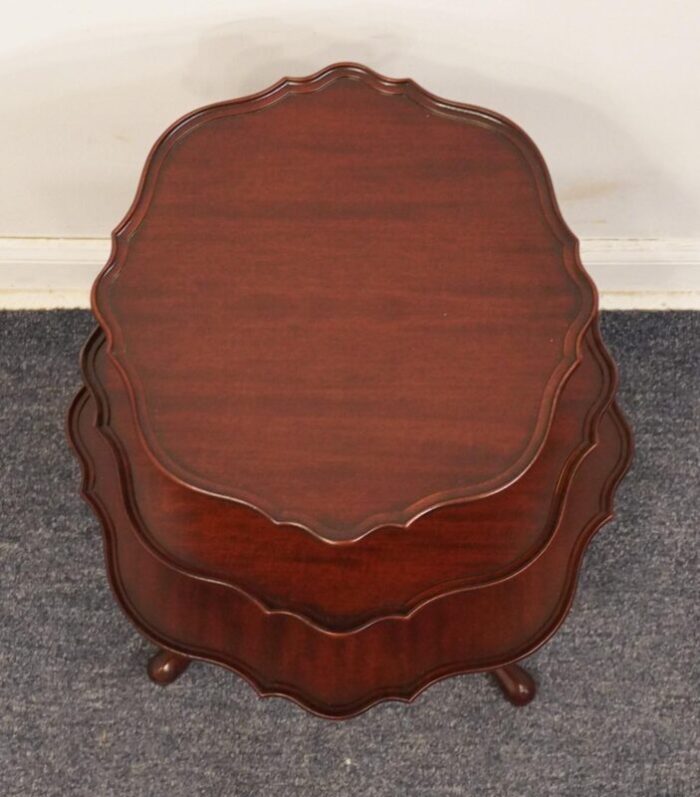 imperial grand rapids mi solid mahogany traditional 21 three tier pie crust dumb waiter 4101 2174