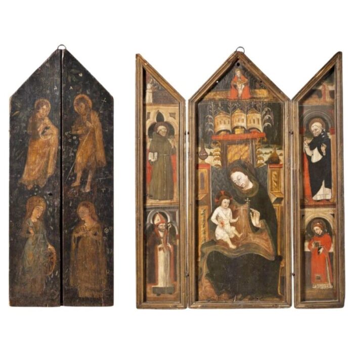 important triptic florentine school italy 16th century 1