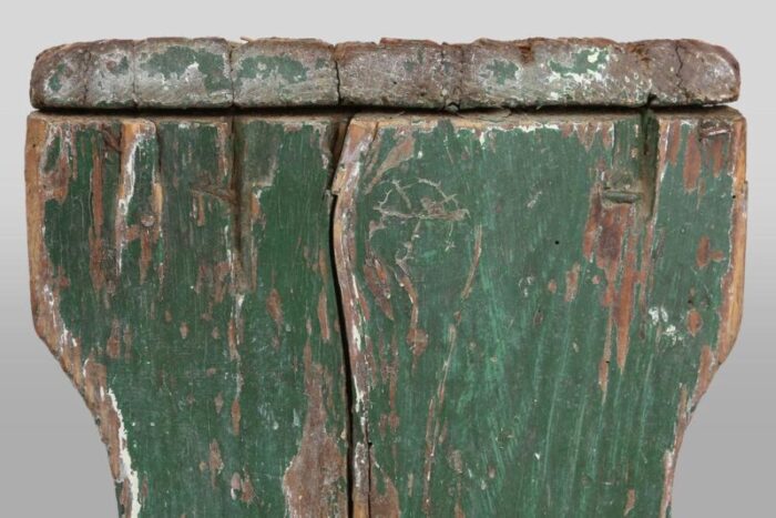 industrial green wooden stool france 1900s 2751