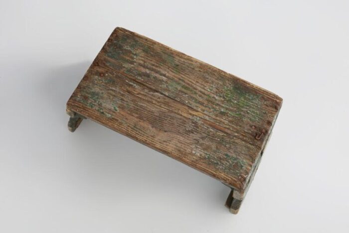 industrial green wooden stool france 1900s 6551