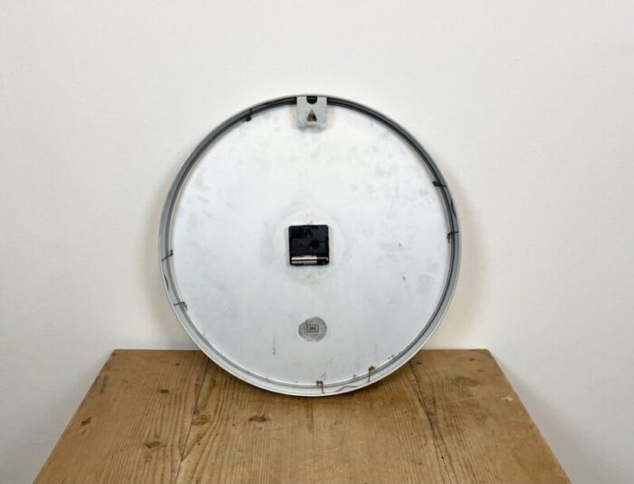 industrial grey wall clock from benzing 1960s 15