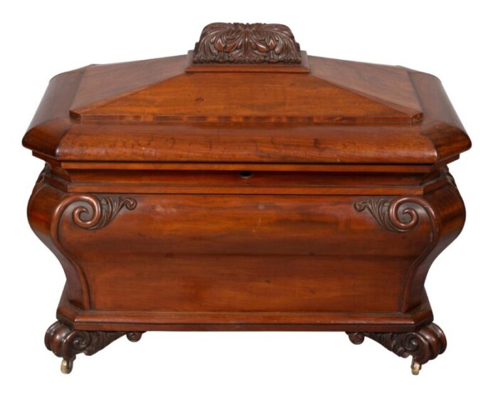 irish early victorian mahogany wine cooler 3741