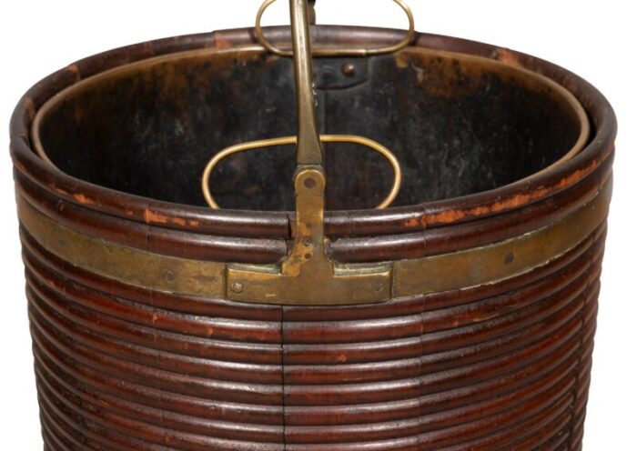 irish georgian mahogany peat bucket 3429