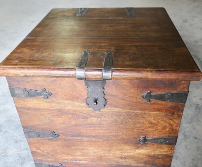 iron banded walnut chest 3