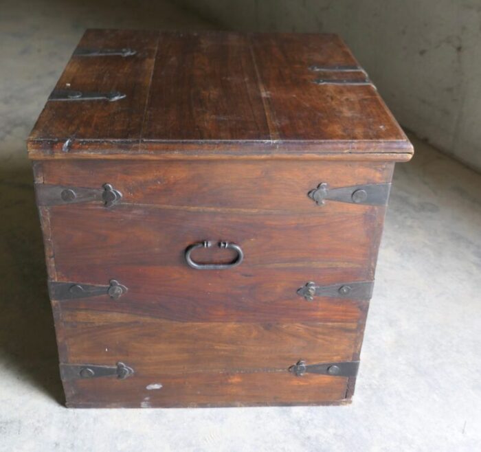 iron banded walnut chest 6