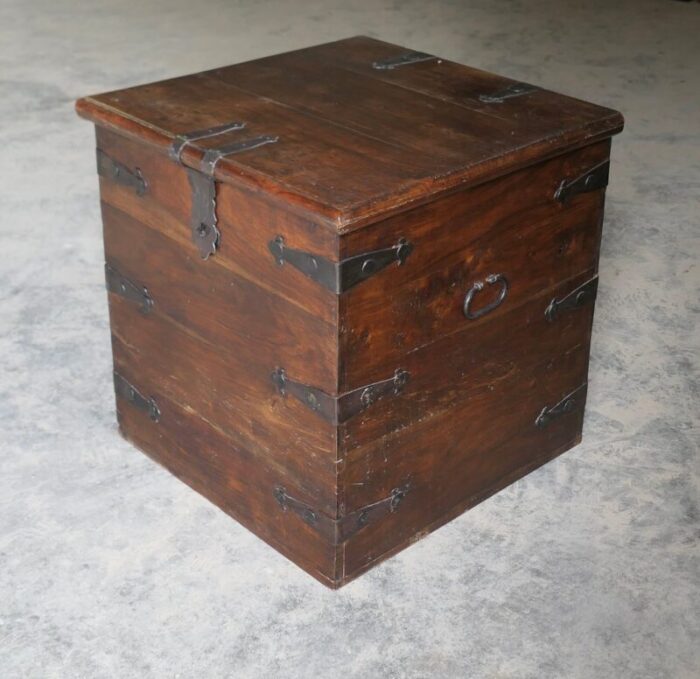 iron banded walnut chest 7