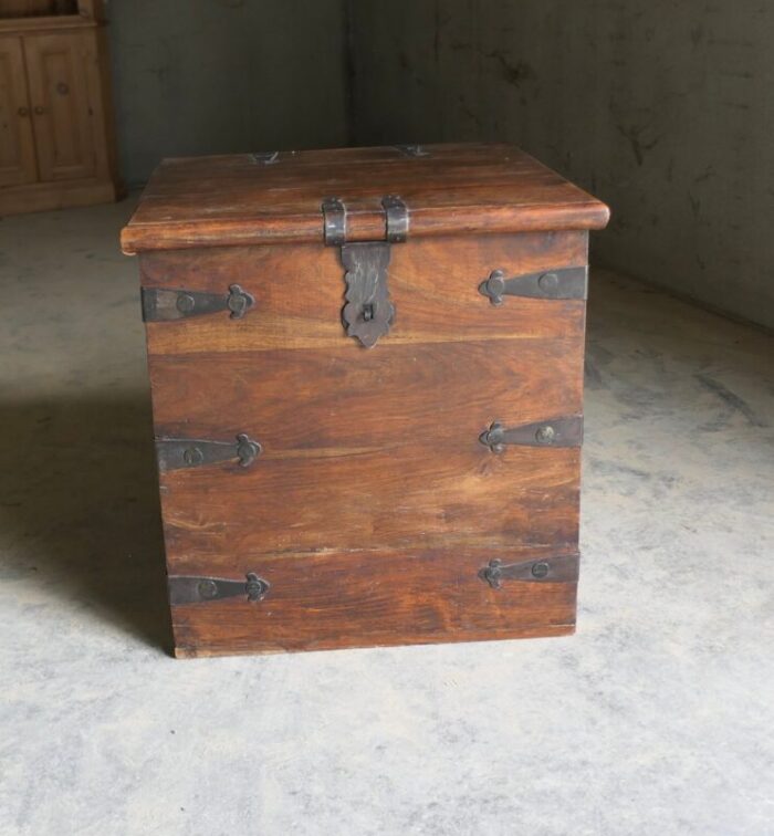 iron banded walnut chest 9