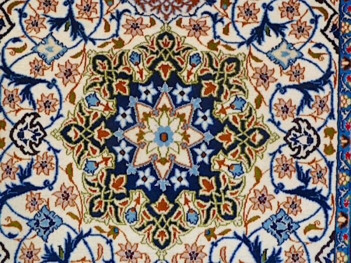 isfahan silk and wool rug 1980s 2