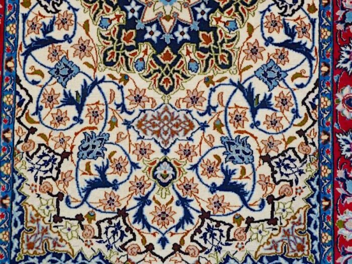 isfahan silk and wool rug 1980s 3