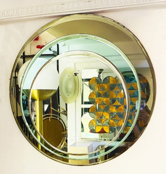 italian art wall mirror by franz sartori for cristal 1960s 5