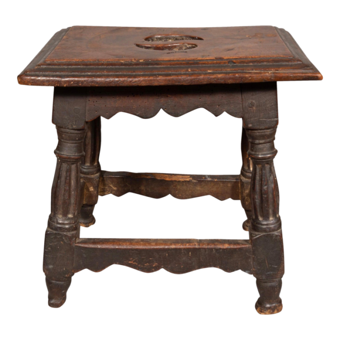 italian baroque walnut stool 3375