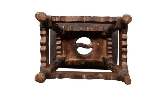 italian baroque walnut stool 3836