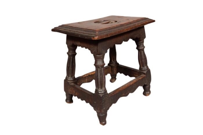 italian baroque walnut stool 9736