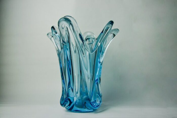 italian blue vase in murano glass from seguso 1970 5