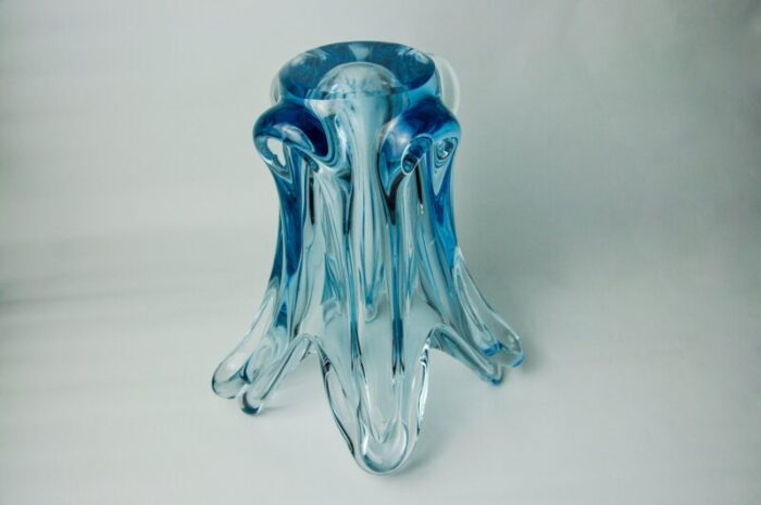 italian blue vase in murano glass from seguso 1970 7