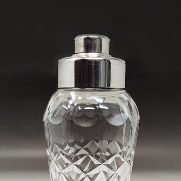 italian bohemian cut crystal cocktail shaker 1950s 4