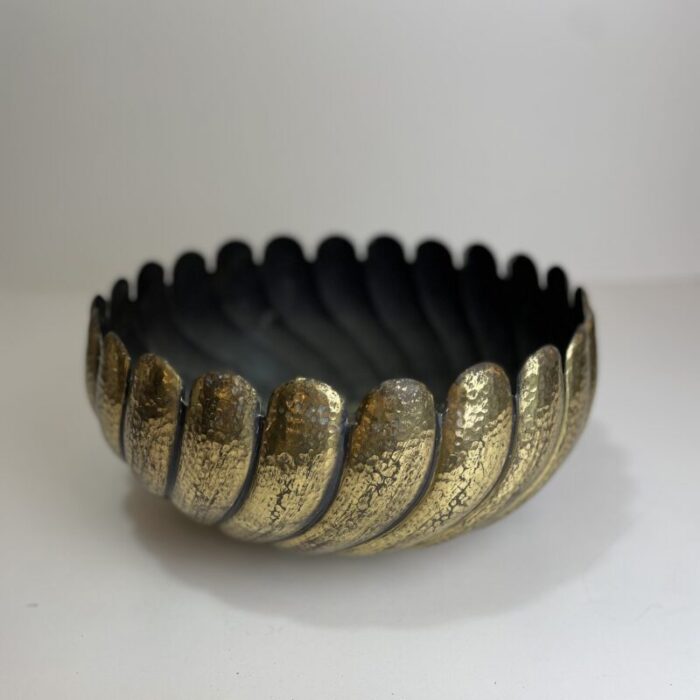 italian brass bowl in the style of egidio casagrande 1970s 0412