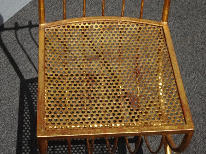 italian hollywood regency gold gilded chair rolled backrest by s salvadori 4909