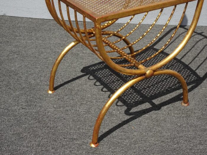 italian hollywood regency gold gilded chair rolled backrest by s salvadori 6388