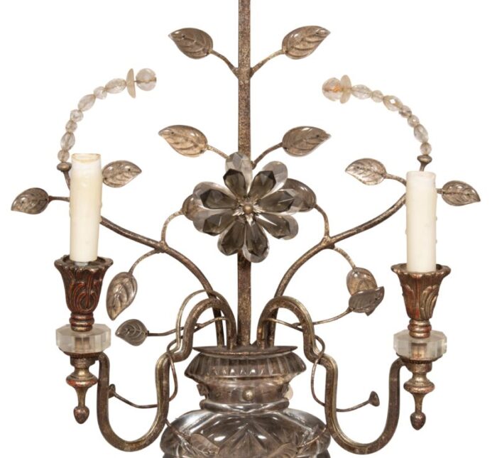 italian iron and glass sconces a pair 1869